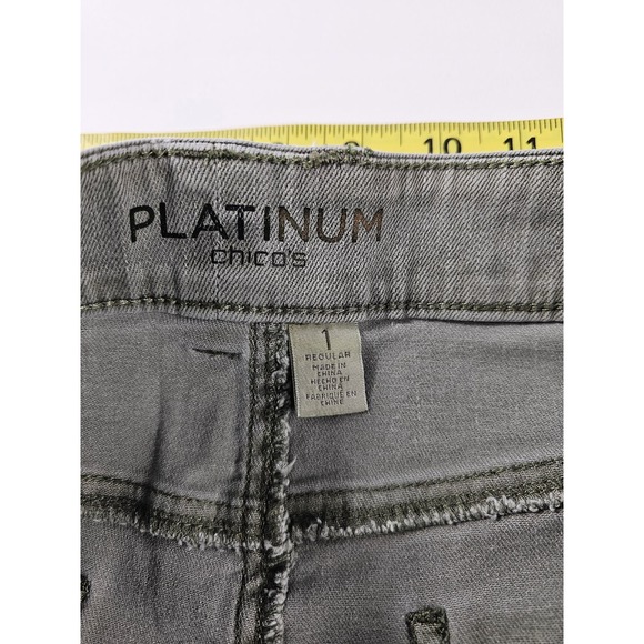 Chicos platinum green career casual pants size 1 cropped (8) * - Picture 2 of 7